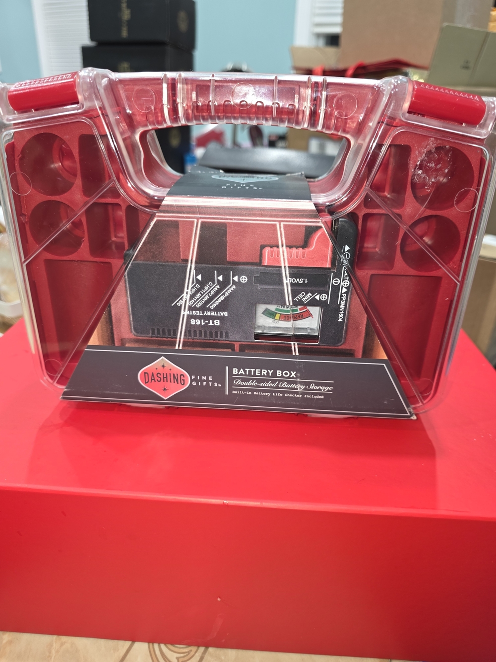 Red Battery Box Organizer